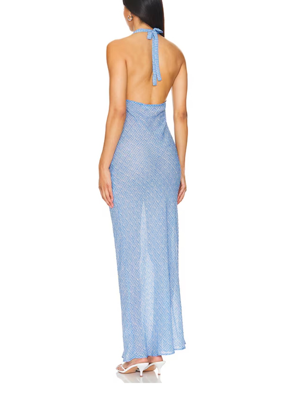 Lioness Sky Blue Halter V-Neck Maxi Dress - Picture 2 of 8